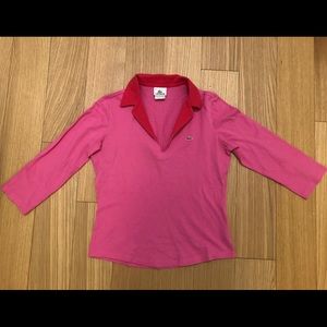 *SALE*  Preppy Lacoste Contrast 3/4 Sleeve Polo
